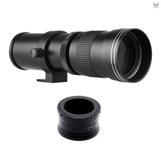 CL015 相機超長焦鏡頭+T2-EOS M卡口轉接環套裝 手動對焦 420-800mm F/8.3-16超級變焦 T卡