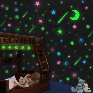 ‹夜光貼紙› 現貨 3d立體夜光貼熒光貼星星墻貼月亮蝴蝶[兒童學生禮物]臥室裝飾
