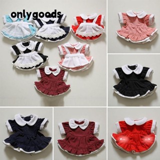 ONLYGOODS 公主裙,配飾印花花朵裝飾娃娃可愛衣服,可愛的多色帶頭夾娃娃連衣裙 10 釐米棉娃娃衣服