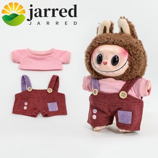 JARRED Labubu 娃娃衣服,彩色 T 恤 17 釐米 Labubu 衣服,毛絨娃娃裝扮替換系列毛絨娃娃衣服兒童