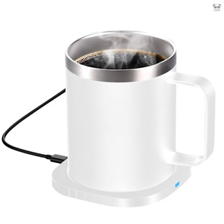M12 2合1充加熱咖啡杯 恆溫55度暖暖杯 15W快充充電器 300ml雙層食品級304不鏽鋼隔熱飲料杯帶蓋 用於家用