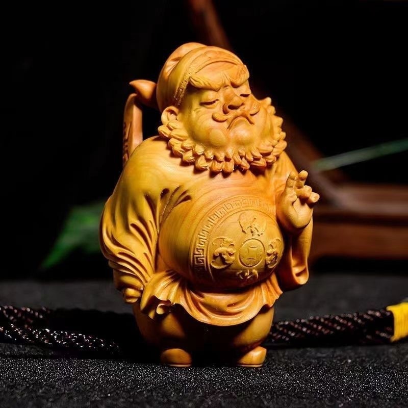 🐷全場免運🐷崖柏木雕送福鍾馗人物降妖除魔一念之間手把件手工藝精品