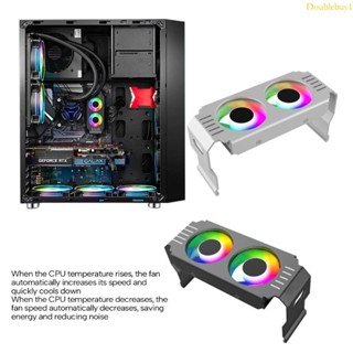 DOU 記憶體模組散熱器 5V 3PIN ARGB 4Pin PWM 兩個冷卻風扇,適用於 DDR DDR2 DDR3 D