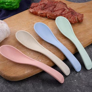 現貨小麥秸稈小勺子加厚塑膠甜品勺 家用餐具外賣湯匙湯匙勺一次性爆款熱銷出貨時間在24小時到48小時出貨