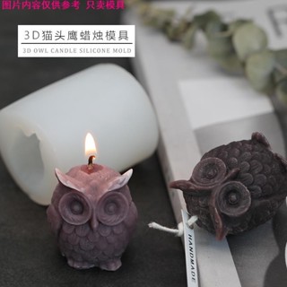 【現貨】飛魚手作 3D貓頭鷹蠟燭模具 香薰蠟燭 手工DIY自製造形動物蠟燭模