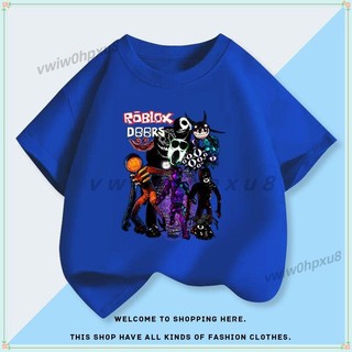 ✨臺灣出貨✨逃離大門短袖 Roblox doors衣服t恤 純棉180g 兒童短袖 純棉上衣 夏季童裝 男童上衣 短褲