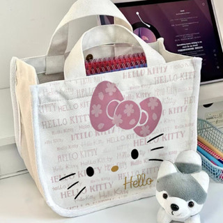 現貨 2025新款KT貓手提包 hello kitty手拎包手提袋外出高顏值可愛女包帆布包 女學生上班族便攜式便當盒手提