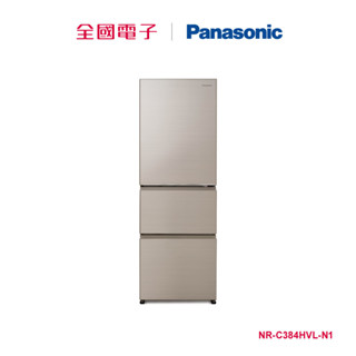 Panasonic 385公升三門左開鋼板變頻冰箱-金 NR-C384HVL-N1 【全國電子】
