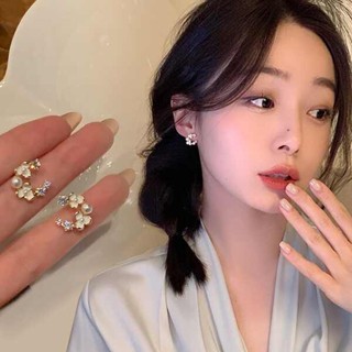 空靈耳環 耳環女 特殊耳環 蚊香盤耳飾法式新款花朵小巧精緻無耳洞耳夾女日韓仙女風耳環耳飾