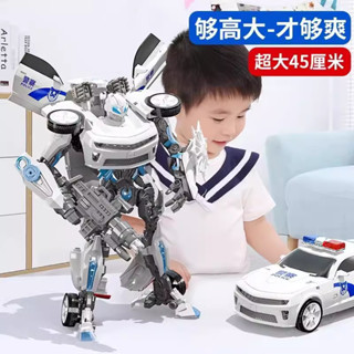 熱賣#兒童變形玩具大黃蜂白色警察汽車機器人金剛玩具男孩禮物6789lx