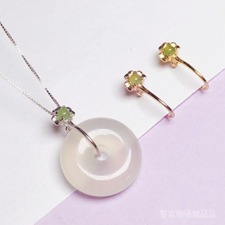 吊墜扣 /項鍊扣 玫瑰黃金色小號平安扣夾扣S925純銀扣玉墜翡翠玉石吊墜扣銀飾 Pendant buckle/neck