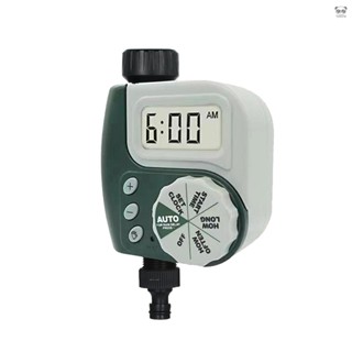 戶外園林灌溉控制器電磁閥定時器花園自動澆水澆花器不帶電池出貨 綠色 歐洲水龍頭接頭