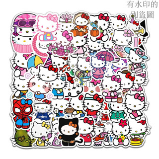限時低價 50張入 凱蒂貓 Hello Kitty 可愛卡通防水貼紙 行李箱貼紙 機車貼紙 筆電貼紙