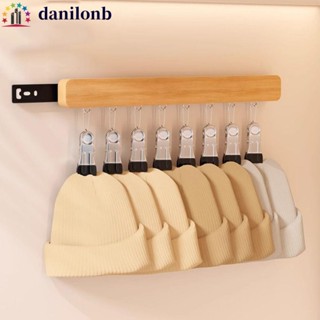 DANILO木製帽子架,可伸縮免打孔壁掛式帽架,滑動機構推拉式多功能大容量內衣收納掛架文胸收納