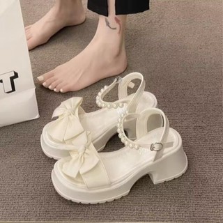 -大尺碼女鞋珍珠涼鞋女外穿百搭粗跟仙女配裙#-大尺碼女鞋珍珠涼鞋女外穿百搭粗跟仙女配裙#Z72
