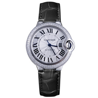 Cartier 卡地亞藍氣球精鋼後鑲鑽自動機械手錶女W6920085後鑲鑽