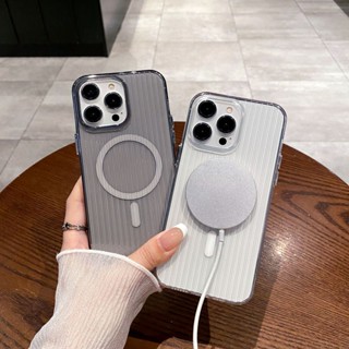 新款 行李箱條紋手機殼 高階感 軟殼磁吸殼 透明磁吸 適用於 iPhone 16 15 14 Promax 保護殼