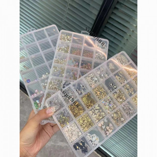桃園出貨【清倉】透明首飾收納盒固定格子防躥格美甲盒戒指耳環串珠髮飾盒