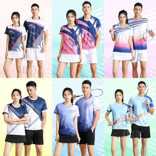 IBUY 新款羽毛球服運動套裝男女夏季排球訓練服乒乓球服羽球衣短褲速幹女款羽球服網球衣桌球服網球衣服運動套裝乒乓球服勝利