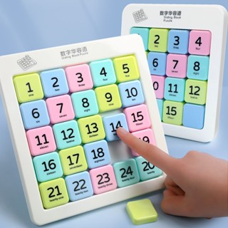 數字華容道滑動拼圖磁力版小學生益智玩具兒童三國板華龍華榮滑輪6-6