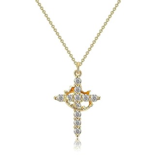 Tewiky Simple Crown & Cross Pendant Choker 復活節項鍊男女裝漂亮皇冠十字架項鍊