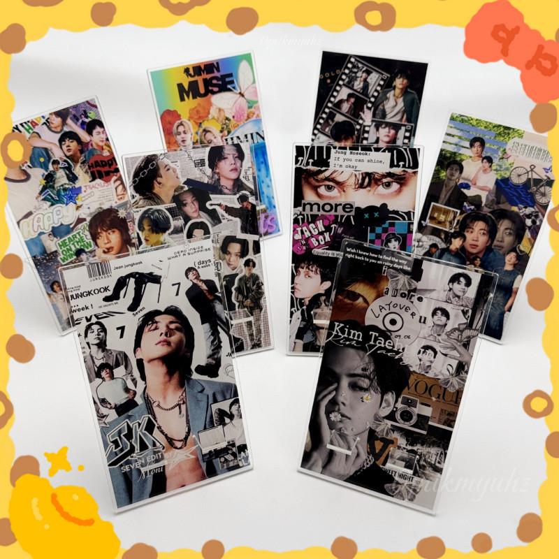 愛豆周邊💌Jung kook 金泰亨 BTS 防彈少年團 金碩珍 樸智旻 手機支架 新款亞克力 立牌展示 桌麵擺件
