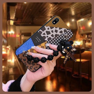 XIAOMI REDMI 軟殼小米紅米7A簡約矽膠保護殼防震手機殼黑珍珠吊墜後蓋親膚手感防水小熊手鍊卡通可愛