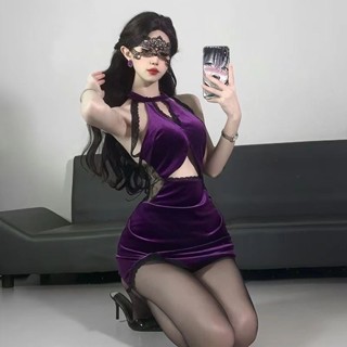 新款DS吧夜店熱辣感新中式旗袍暗黑小魔女遊戲角色扮演表演服New DS Bar Nightclub Hot and Sp
