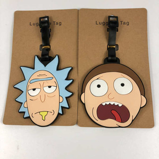 行李箱標籤 行李箱貼圖 Rick&Morty 瑞克與莫蒂行李牌 醃黃瓜旅行箱包託運識別吊牌小吊飾