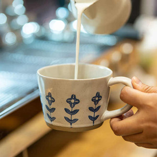 杯子收納 杯子 水壺 杯子 美式手衝咖啡杯子帶勺高顏值陶瓷馬克杯好看的家用大口徑復古水杯