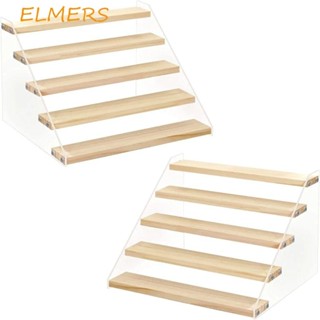 ELMERS亞克力收納展示架,2/3/4/5層大容量人偶模型架子,透明梯型香水化妝品儲物支架家庭