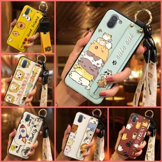 夏普 Aquos R3/SHV44/SH-04L 手機套手機支架腕帶耐用防震腕帶時尚設計保護防塵矽膠支架後蓋手機殼