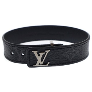 LOUIS VUITTON 路易威登 Monogram Eclipse 手鍊 LV 修身手鍊黑色 PVC 皮革