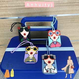 ANHUITYJ矽膠行李牌,帶掛繩吊墜姓名標籤軟質行李箱吊牌,新的電話標籤防走失登機牌吊牌旅行