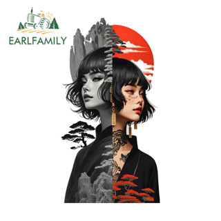 EARLFAMILY武士女車貼個性遮擋劃痕筆記本電腦後視鏡DIY貼花時尚防水乙烯基車貼