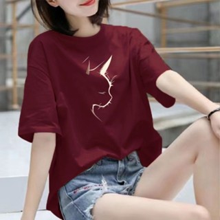 胖胖美依 上衣 T恤 短袖上衣 M-2XL純棉短袖t恤夏季時尚寬鬆顯瘦減齡氣質體恤上衣-7084.