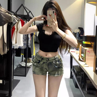 短褲 牛仔短褲 寬褲 褲子 女裝 低腰 闊腿褲 diff 牛仔短褲女 大尺碼 A字短褲 女生褲子 美式 複古 歐美 顯瘦