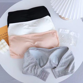 胖胖美依 上衣 吊帶 背心 無袖上衣 胸罩 內搭 新款無肩帶防走光內衣女聚攏上託抹胸無鋼圈美背胸罩-7225.