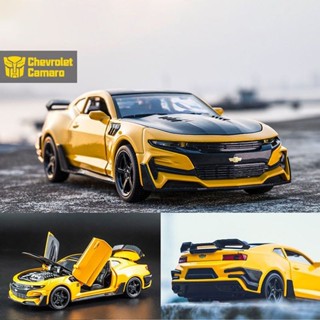 模型車 1：32雪佛蘭科邁羅 汽車模型 大黃蜂變形金剛 模擬開門合金車模 聲光迴力車 裝飾收藏擺件 兒童玩具車