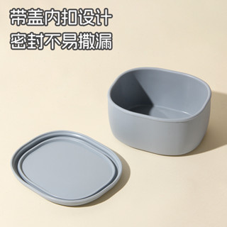 食品級矽膠便攜碗帶蓋分裝盒嬰兒輔食碗保鮮碗微波爐加熱小便當盒