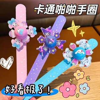 新品現貨兒童發光旋轉啪啪圈矽膠手環玩具卡通女孩可愛奧特曼拍拍圈20250604