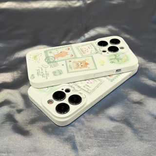 時尚 可愛 卡通 小狗郵票 手機殼 新款 適用iPhone 16Pro 15Plus 7Plus 14ProMax 13