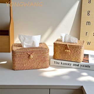 YONGWANG桌上型餐巾盒,圓形/方形樹脂仿編織紙巾盒,裝飾性的節省空間優質的衛生紙架辦公室