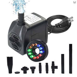 SM-068L12 迷你電動帶燈噴泉水泵 1000L/H 12顆燈珠 景觀蘑菇頭假山戶外庭院小型噴泉泵 最大揚程1.5