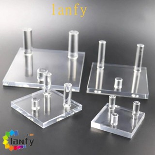 LANFY顯示畫架支架,亞克力清除顯示器支架,儲物支架三個Peg小多用途珊瑚架岩石礦物瑪瑙珊瑚