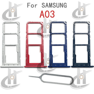 SAMSUNG 適用於三星 Galaxy A03 A032 Sim 卡託盤插槽支架卡支架讀卡器 SD 插槽適配器更換零件