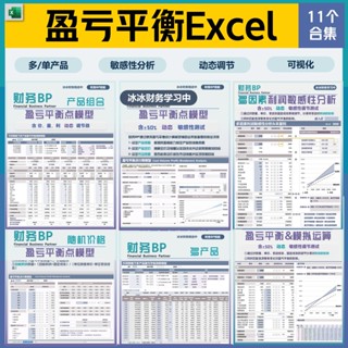 Excel財務模型|損益平衡點合集EXCEL模型|多產品損益平衡點模型|支援繁體