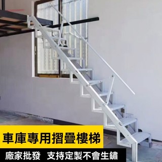 ✨廠家直銷✨開立發票 免運 折疊貼牆樓梯 家用折疊梯子 可收納加厚摺疊樓梯 室內外側面收縮式樓梯loft小戶型躍層樓梯