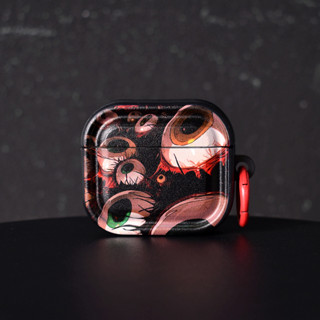適用於Apple Airpods 1/2 Pro/Pro2 3 4耳機保護套 個性·恐怖眼珠保護殼