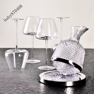 🎆新品 🎆紅酒盃套裝 勃艮第水晶盃 大肚高腳盃 波爾多醒酒器 酒具 醒酒器 陀螺醒酒器 旋轉水晶玻璃醒酒器 洋酒分酒器